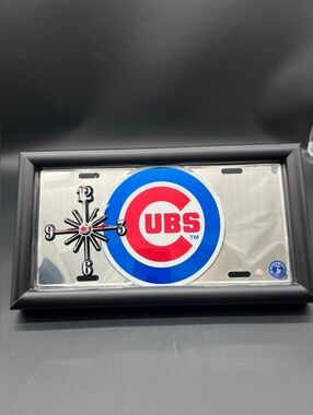 Vintage Chicago Cubs MLB License Plate Wall Clock